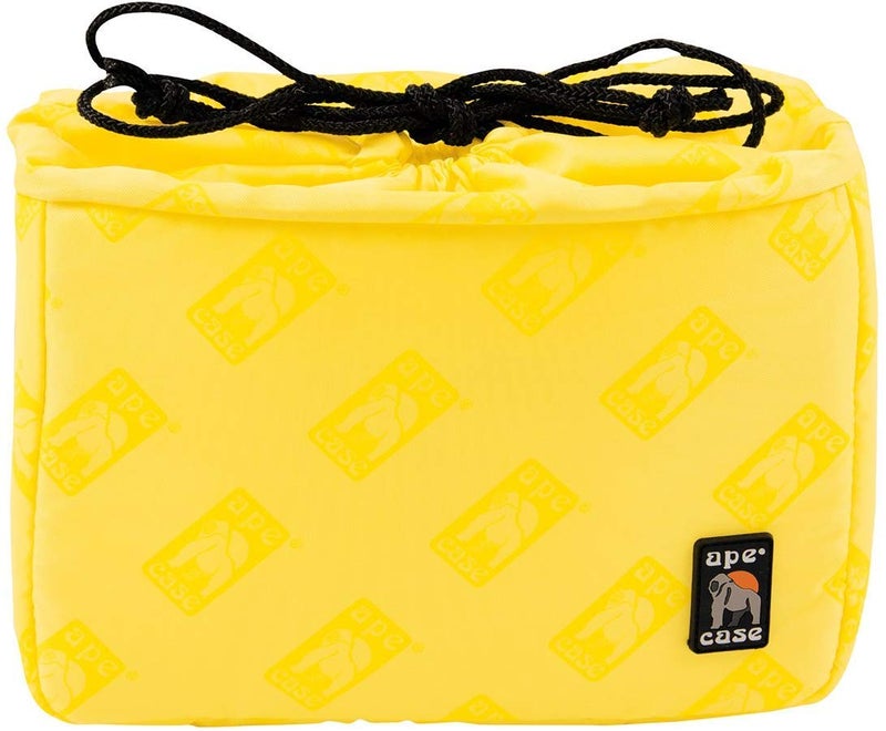 Ape Case Cubeze (ACQB 37) Flexible Padded Storage Bag; Removable & Adjustable Padded Inserts; Drawstring Closure; Hi-Vis Yellow Interior; Exterior Pockets for Accessories; Yellow - Image 1